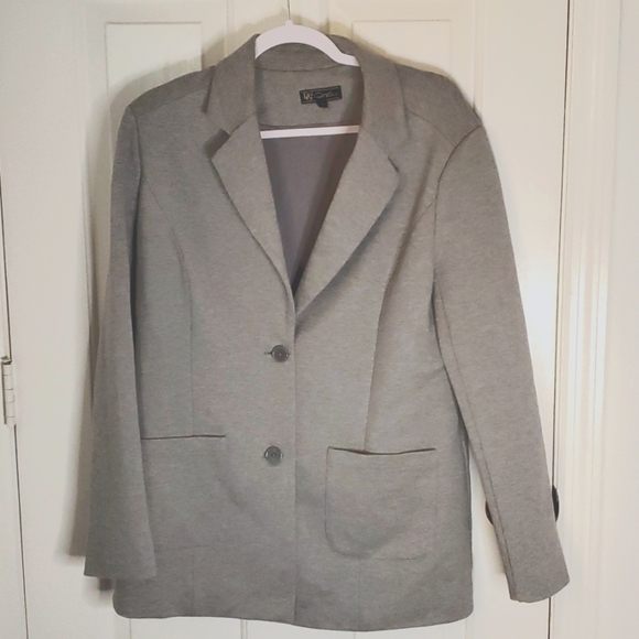 DG2 Womens Grey Heavy Weight Button Up Blazer with Pockets - Picture 1 of 12